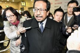 Malaysia's ambassador to North Korea Mohammad Nizan Bin Mohammad is surrounded by a group of reporters upon arrival, on his way to his homeland, at Beijing International Airport in Beijing, China, 21 February 2017. According to reports, the Malaysian government recalled the diplomat for 'consultations' after North Korea's mistrust in the investigation by the Malaysian police into the assassination of Kim Jong-nam, a half-brother of North Korean leader Kim Jong-un.