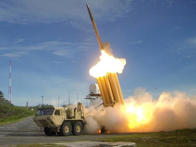 FILE PHOTO: A Terminal High Altitude Area Defense (THAAD) interceptor is launched during a successful intercept test, in this undated handout photo provided by the U.S. Department of Defense, Missile Defense Agency. U.S. Department of Defense, Missile Defense Agency/Handout via Reuters/File PhotoATTENTION EDITORS - FOR EDITORIAL USE ONLY. NOT FOR SALE FOR MARKETING OR ADVERTISING CAMPAIGNS. THIS IMAGE HAS BEEN SUPPLIED BY A THIRD PARTY. IT IS DISTRIBUTED, EXACTLY AS RE