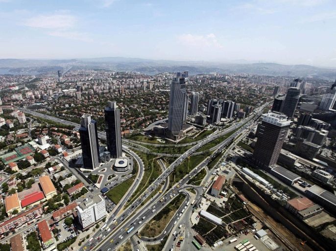 Istanbul's Levent financial district, which comprises of leading Turkish company headquarters and popular shopping malls, is seen from the Sapphire Tower in Istanbul in this May 17, 2011 file photo. Turkey's issue of its first sovereign sukuk this week paves the way for Turkish companies to raise money through Islamic bonds, and may help the country become a major market for Islamic investors from the Gulf and southeast Asia. To match TURKEY-ISLAMIC/FINANCE REUTERS/Os