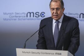 Russian Minister of Foreign Affairs Sergei Lavrov speaks during the 53rd Munich Security Conference (MSC) in Munich, Germany, 18 February 2017. In their annual meeting, politicians and various experts and guests from around the world discuss issues surrounding global security from February 17 to 19.