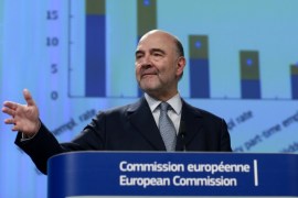 European commissioner in charge of Economic and Financial Affairs Pierre Moscovici gives a press conference to present the European Winter 2017 Economic Forecast in Brussels, Belgium, 13 February 2017. European economic recovery is expected to continue this year and next; for the first time in almost a decade, the economies of all EU Member States are expected to grow throughout the entire forecasting period (2016, 2017, and 2018).