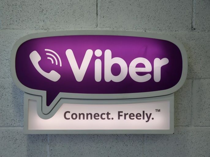 The logo of call and messaging app provider Viber Media Inc, is seen at their offices in Tel Aviv, Israel August 29, 2016. Picture taken August 29, 2016. REUTERS/Baz Ratner