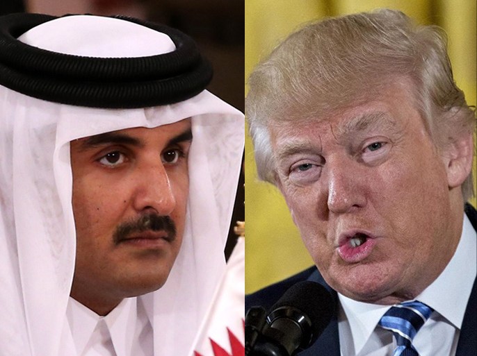 كومبو لأمير قطر الشيخ تميم والرئيس الامريكي ترمب