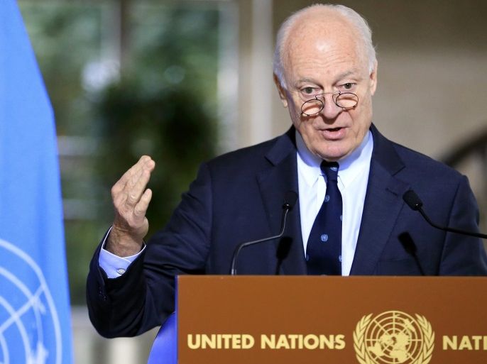 U.N. mediator for Syria Staffan de Mistura attends a news conference after a meeting at the United Nations in Geneva, Switzerland, January 12, 2017. REUTERS/Pierre Albouy