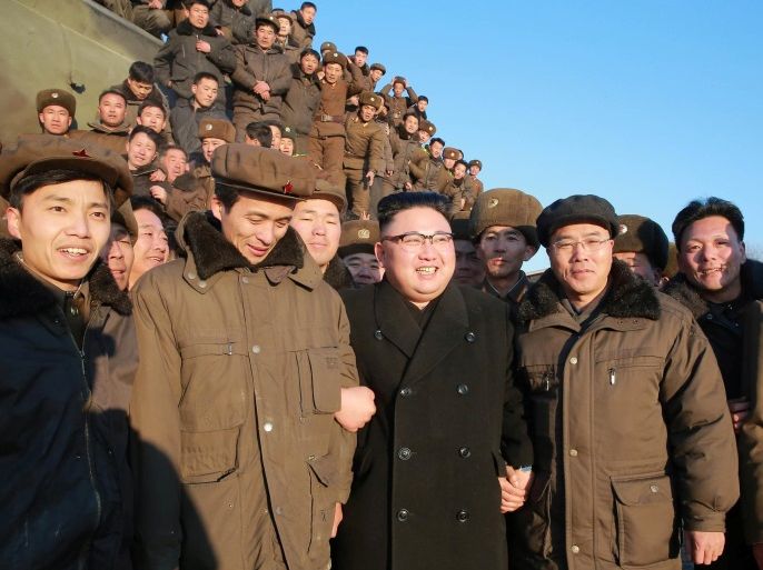 North Korean leader Kim Jong Un guides the test-fire of Pukguksong-2 on the spot, in this undated photo released by North Korea's Korean Central News Agency (KCNA) in Pyongyang February 13, 2017. KCNA/Handout via Reuters ATTENTION EDITORS - THIS PICTURE WAS PROVIDED BY A THIRD PARTY. REUTERS IS UNABLE TO INDEPENDENTLY VERIFY THE AUTHENTICITY, CONTENT, LOCATION OR DATE OF THIS IMAGE. FOR EDITORIAL USE ONLY. NO THIRD PARTY SALES. SOUTH KOREA OUT. THIS PICTURE IS DISTRIB