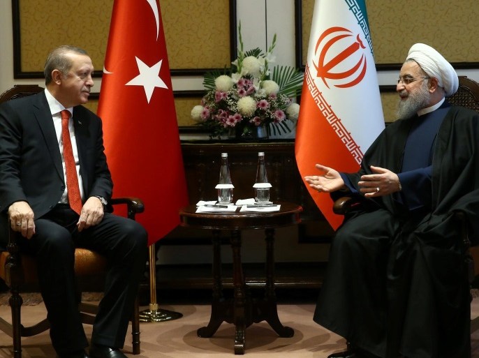 Turkey's President Tayyip Erdogan meets with Iranian President Hassan Rouhani during the 13th Economic Cooperation Organization (ECO) Summit in Islamabad, Pakistan, March 1, 2017. Kayhan Ozer/Presidential Palace/Handout via REUTERS ATTENTION EDITORS - THIS PICTURE WAS PROVIDED BY A THIRD PARTY. FOR EDITORIAL USE ONLY. NO RESALES. NO ARCHIVE.