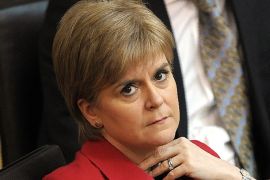 EDINBURGH, SCOTLAND - MARCH 28: Scottish First Minister Nicola Sturgeon listens in the chamber as she attends a debate on a second referendum on independence at Scotland's Parliament in Holyrood on March 28, 2017 in Edinburgh, United Kingdom. (Photo by Andy Buchanan - WPA Pool /Getty Images)