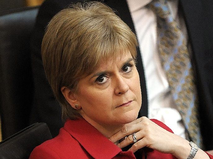 EDINBURGH, SCOTLAND - MARCH 28: Scottish First Minister Nicola Sturgeon listens in the chamber as she attends a debate on a second referendum on independence at Scotland's Parliament in Holyrood on March 28, 2017 in Edinburgh, United Kingdom. (Photo by Andy Buchanan - WPA Pool /Getty Images)