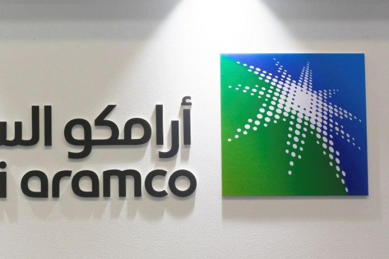 Logo of Saudi Aramco is seen at the 20th Middle East Oil &amp; Gas Show and Conference (MOES 2017) in Manama, Bahrain, March 7, 2017. REUTERS/Hamad I Mohammed