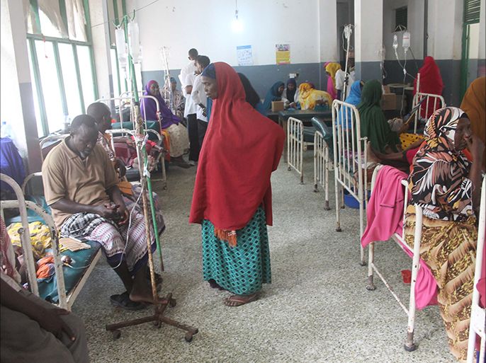 حالات الإسهال والكوليرا تكتظ بمستشفى بنادر بمقديشو 14/15 مارس 2017 (التصوير:قاسم سهل).