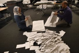 Ballots are counted after polling stations close in The Hague, Netherlands, March 15, 2017. REUTERS/Dylan Martinez