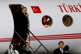Turkish Foreign Minister Mevlut Cavusoglu arrives at the Metz-Nancy-Lorraine airport in Goin near Metz, Eastern France, March 11, 2017. REUTERS/Vincent Kessler