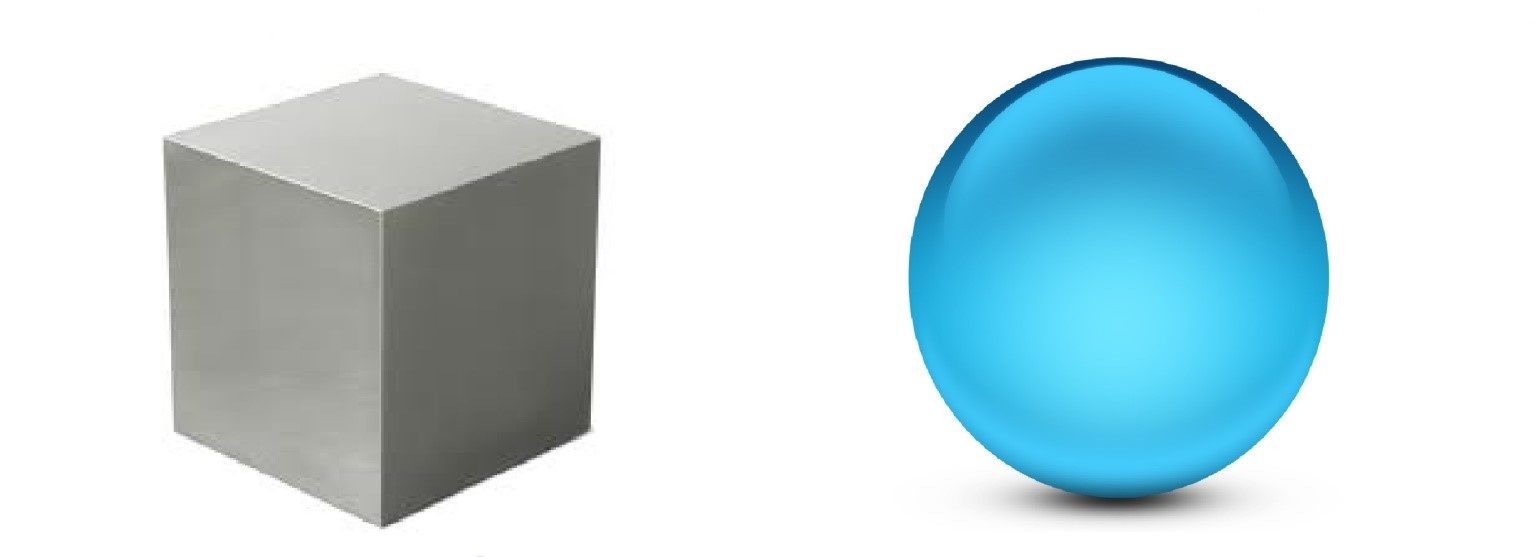 ‪أيهما أكثر تماثلا، الكرة أم المربع؟‬ أيهما أكثر تماثلا، الكرة أم المربع؟ (مواقع التواصل)