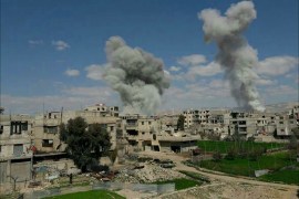 المركز الإعلامي لحي جوبر شرق دمشق غارة للطيران الحربي بصواريخ موجهة تستهدف مدينة حمورية بالغوطة الشرقية