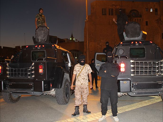 أفراد من قوة الردع الخاصة الموالية لحكومة الوفاق وسط طرابلس