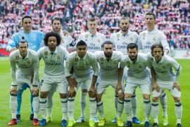 BILBAO, SPAIN - MARCH 18: Real Madridline up for a team photo prior to the start the La Liga match between Athletic Club Bilbao and Real Madrid at San Mames Stadium on March 18, 2017 in Bilbao, Spain. (Photo by Juan Manuel Serrano Arce/Getty Images)