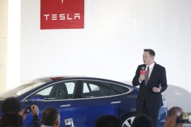 BEIJING, CHINA - OCTOBER 23: (CHINA OUT) Elon Musk, Chairman, CEO and Product Architect of Tesla Motors, addresses a press conference to declare that the Tesla Motors releases v7.0 System in China on a limited basis for its Model S, which will enable self-driving features such as Autosteer for a select group of beta testers on October 23, 2015 in Beijing, China. The v7.0 system includes Autosteer, a new Autopilot feature. While it's not absolutely self-driving and the