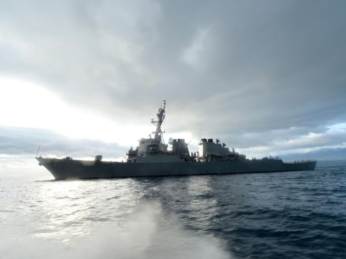 U.S. Navy guided-missile destroyer USS Ross (DDG 71) is underway in the Mediterranean Sea on January 5, 2016. Picture taken on January 5, 2016. Justin Stumberg/Courtesy U.S. Navy/Handout via REUTERS ATTENTION EDITORS - THIS IMAGE WAS PROVIDED BY A THIRD PARTY. EDITORIAL USE ONLY.