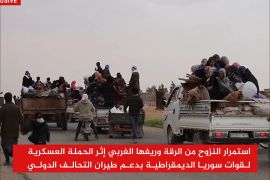 استمرار النزوح من الرقة وريفها الغربي إثر الحملة العسكرية لقوات سوريا الديمقراطية بدعم طيران التحالف الدولي