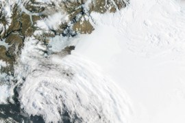 The Petermann Glacier grinds and slides towards the sea along the northwestern coast of Greenland, terminating in a giant floating ice tongue. image Credit: NASA