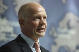 Britain's former Secretary of State for Foreign Affairs William Hague makes a speech supporting remaining in the EU, at Chatham House in London, Britain, June 8, 2016. REUTERS/Dan Kitwood/Pool