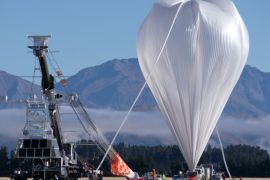 NASA's Super Pressure Balloon stands fully inflated and ready for lift-off from Wanaka Airport, New Zealand. The balloon took flight at 10:50 a.m. local time April 25 (6:50 p.m. April 24 in U.S. Eastern Time). Credits: NASA/Bill Rodman