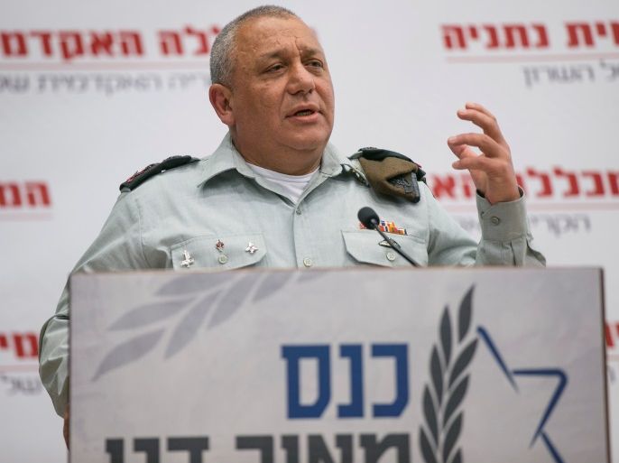 Israel's Chief of Staff Lieutenant-General Gadi Eizenkot delivers a speech during a Strategic Dialogue Conference in Netanya, Israel March 21, 2017. REUTERS/Baz Ratner