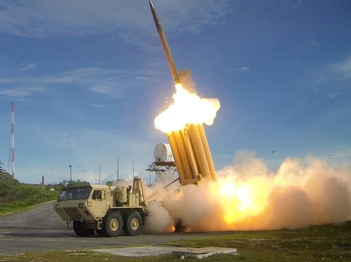 FILE PHOTO - A Terminal High Altitude Area Defense (THAAD) interceptor is launched during a successful intercept test, in this undated handout photo provided by the U.S. Department of Defense, Missile Defense Agency. U.S. Department of Defense, Missile Defense Agency/Handout via Reuters/File PhotoATTENTION EDITORS - FOR EDITORIAL USE ONLY. NOT FOR SALE FOR MARKETING OR ADVERTISING CAMPAIGNS. THIS IMAGE HAS BEEN SUPPLIED BY A THIRD PARTY. IT IS DISTRIBUTED, EXACTLY AS R