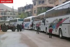 وصول ٩ حافلات لمنطقة التكية في وادي بردى بريف دمشق