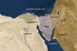 خريطة سيناء - خريطة مصر - موضح عليها مدينة العريش