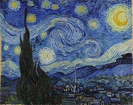 لوحة ليلة مليئة بالنجوم لفنسنت فان جوخ 1889 (مواقع التواصل)