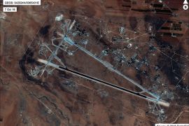 البنتاغون يتنشر الصور الأولية للمطار السوري المستهدف ( المصدر وزارة الدفاع الأمريكية )