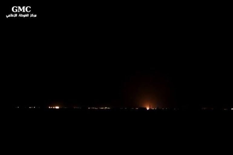 جانب من الانفجارات في محيط مطار دمشق الدولي