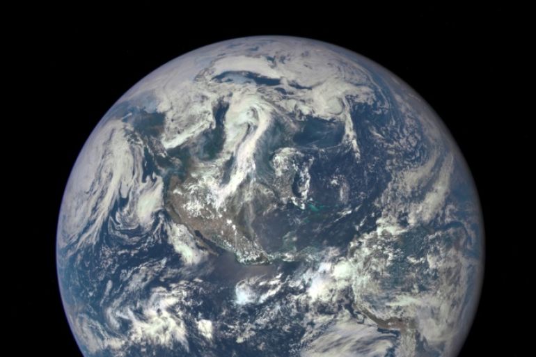FILE PHOTO: This color image of Earth, taken by NASA's Earth Polychromatic Imaging Camera (EPIC), a four megapixel CCD camera and telescope on July 6, 2015, and released on July 20, 2015. REUTERS/NASA/Handout via Reuters/File Photo