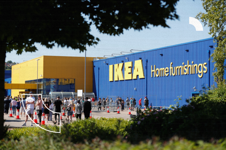 People queue at Ikea in Gateshead as it re-opens, following the outbreak of the coronavirus disease (COVID-19), Gateshead, Britain, June 1, 2020. REUTERS/Lee Smith