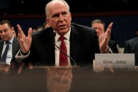 Former CIA director John Brennan testifies before the House Intelligence Committee to take questions on “Russian active measures during the 2016 election campaign” in the U.S. Capitol in Washington, U.S., May 23, 2017. REUTERS/Kevin Lamarque