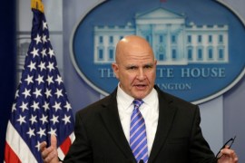 National security adviser H.R. McMaster speaks about President Trump's upcoming foreign trip during a press briefing at the White House in Washington, U.S., May 12, 2017. REUTERS/Kevin Lamarque