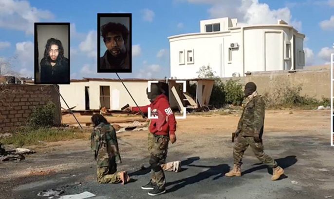 فيديو يظهر إعدام قوات حفتر شخصين غربي بنغازي