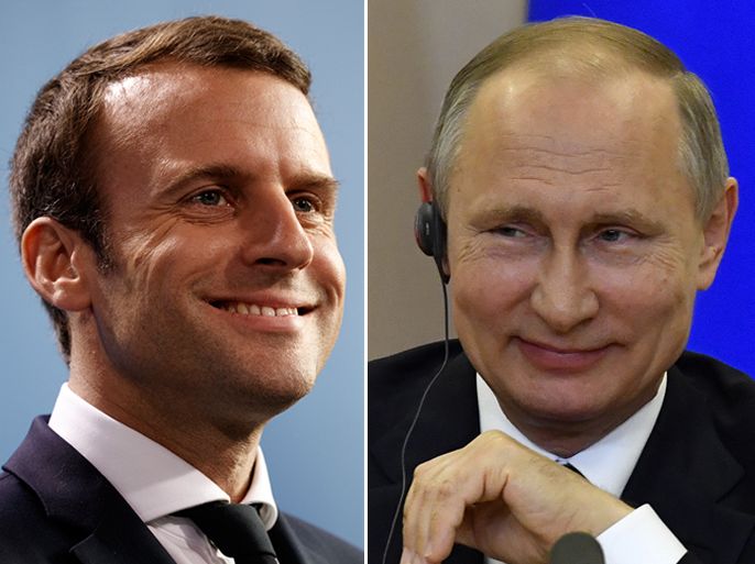 Russian President Vladimir Putin- French President Emmanuel Macron