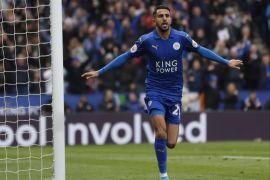 Britain Soccer Football - Leicester City v Watford - Premier League - King Power Stadium - 6/5/17 Leicester City's Riyad Mahrez celebrates scoring their second goal Action Images via Reuters / Carl Recine Livepic EDITORIAL USE ONLY. No use with unauthorized audio, video, data, fixture lists, club/league logos or