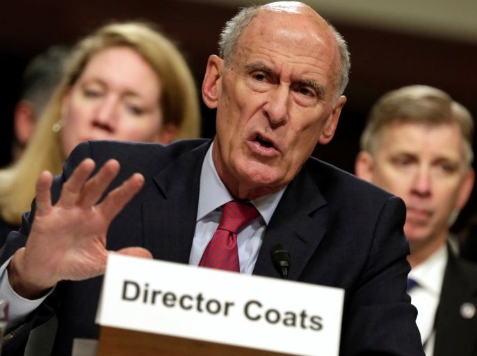 U.S. Director of National Intelligence Dan Coats testifies before the Senate Armed Services Committee on worldwide threats on Capitol Hill in Washington, U.S., May 23, 2017. REUTERS/Yuri Gripas