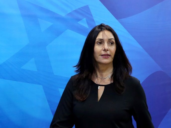 Israeli Culture Minister Miri Regev arrives for the weekly cabinet meeting at the Prime Minister's office in Jerusalem October 9, 2016. REUTERS/Gali Tibbon/Pool