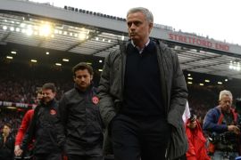 MANCHESTER, ENGLAND - MAY 11: Jose Mourinho, Manager of Manchester United looks on prior to the UEFA Europa League, semi final second leg match, between Manchester United and Celta Vigo at Old Trafford on May 11, 2017 in Manchester, United Kingdom. (Photo by Gareth Copley/Getty Images)
