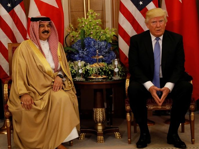 U.S. President Donald Trump meets with Bahrain's King Hamad bin Isa Al Khalifa in Riyadh, Saudi Arabia, May 21, 2017. REUTERS/Jonathan Ernst