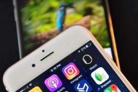 LONDON, ENGLAND - AUGUST 03: The Instagram app logo is displayed next to an 'Instagrammed' image on another iPhone on August 3, 2016 in London, England. (Photo by Carl Court/Getty Images)