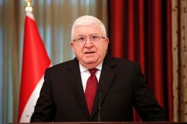 epa05694955 Iraqi President Fuad Masum speaks to the media during a joint news conference with his French counterpart, Francois Hollande, after their meeting at the presidential palace in Baghdad, Iraq, 02 January 2017. Hollande is in Iraq on a one-day visit. EPA/CHRISTOPHE ENA / POOL MAXPPP OUT