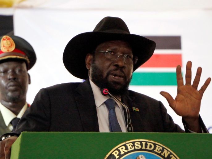 South Sudan's President Salva Kiir delivers a speech during the launch of the National Dialogue committee in Juba, South Sudan May 22, 2017. REUTERS/Jok Solomun
