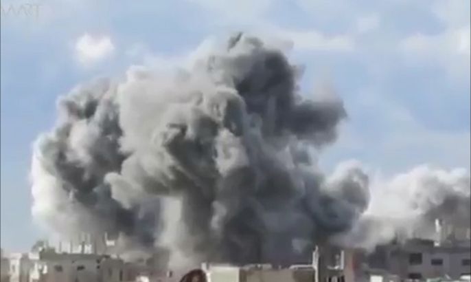 طائرات النظام تستهدف بلدة النعيمة بريف درعا الشرقي