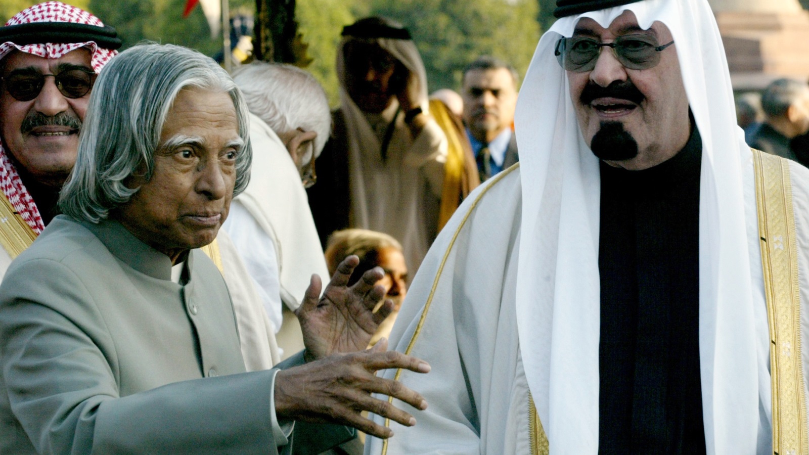 الملك عبدالله مع الرئيس الهندي عبد الكلام أثناء زيارته التاريخية للهند 2006  (رويترز)