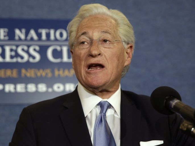 U.S. President Donald Trump's personal attorney, Marc Kasowitz, speaks to the news media after the congressional testimony of former FBI Director James Comey, at the National Press Club in Washington, U.S. June 8, 2017. REUTERS/Yuri Gripas